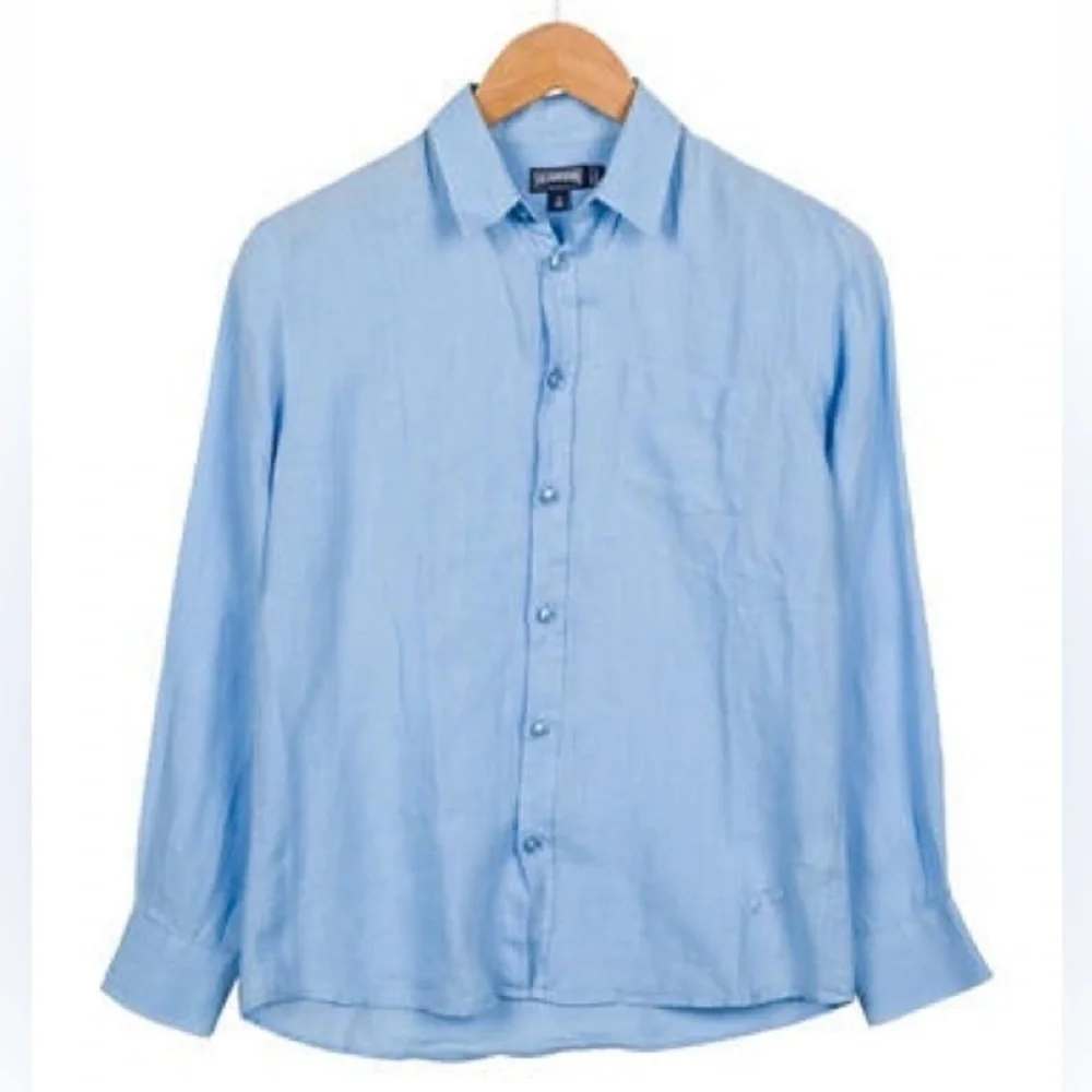 Vilebrequin Kids Boys' Linen Button-Up Shirt Sz 10 - Picture 1 of 3